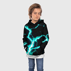 Толстовка-худи детская Color light blue black, цвет: 3D-белый — фото 2