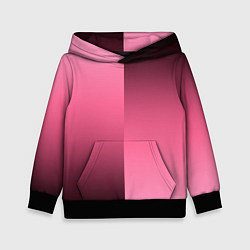 Толстовка-худи детская Розовый с затемнением градиент пополам, цвет: 3D-черный