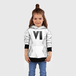 Толстовка-худи детская GTA 6 white poly, цвет: 3D-черный — фото 2