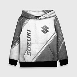 Толстовка-худи детская Suzuki - white gradient вертикально, цвет: 3D-черный