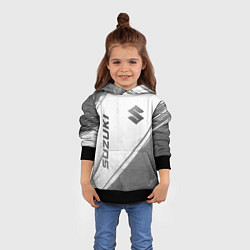 Толстовка-худи детская Suzuki - white gradient вертикально, цвет: 3D-черный — фото 2