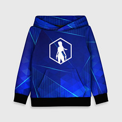 Толстовка-худи детская Tomb Raider blue poly, цвет: 3D-черный