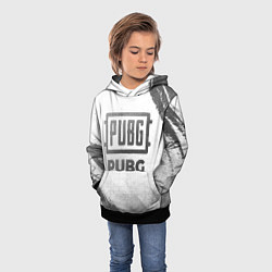Толстовка-худи детская PUBG - white gradient, цвет: 3D-черный — фото 2