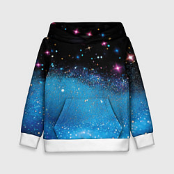 Детская толстовка Синяя текстура из блестящих звездочек