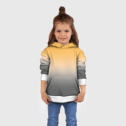 Толстовка-худи детская Бледный жёлто-серый градиент, цвет: 3D-белый — фото 2