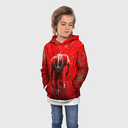 Толстовка-худи детская Раннинбек на красном, цвет: 3D-белый — фото 2