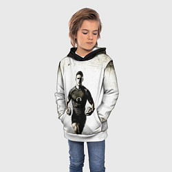 Толстовка-худи детская Регбист с двумя мячами, цвет: 3D-белый — фото 2