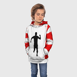 Толстовка-худи детская Спринтер в красно-белом, цвет: 3D-белый — фото 2