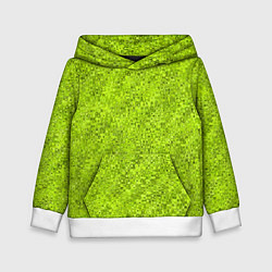 Толстовка-худи детская Салатовый текстурированный, цвет: 3D-белый