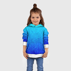 Толстовка-худи детская Голубой в синеву с узором, цвет: 3D-белый — фото 2