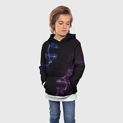 Толстовка-худи детская Color black blue pink, цвет: 3D-белый — фото 2