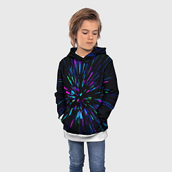Толстовка-худи детская Neon rods, цвет: 3D-белый — фото 2