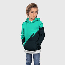 Толстовка-худи детская Color black light blue, цвет: 3D-белый — фото 2