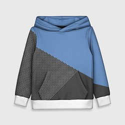 Толстовка-худи детская Сине-серый геометричный, цвет: 3D-белый