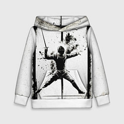 Толстовка-худи детская Фехтовальщик тяжёлым клинковым оружием, цвет: 3D-белый