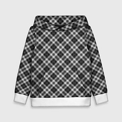 Детская толстовка Косая черно белая клетка