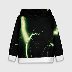 Толстовка-худи детская Lightning yellow текстура, цвет: 3D-белый