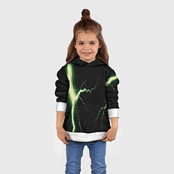 Толстовка-худи детская Lightning yellow текстура, цвет: 3D-белый — фото 2