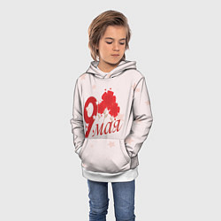 Толстовка-худи детская 9 мая со звездами, цвет: 3D-белый — фото 2