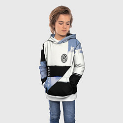 Толстовка-худи детская Volkswagen логотип, цвет: 3D-белый — фото 2