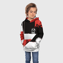 Толстовка-худи детская Mazda логотип, цвет: 3D-белый — фото 2