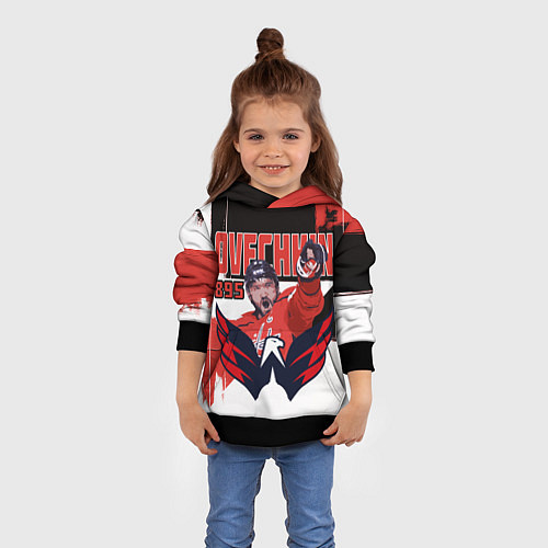Детская толстовка Александр Овечкин 895 голов / 3D-Черный – фото 4