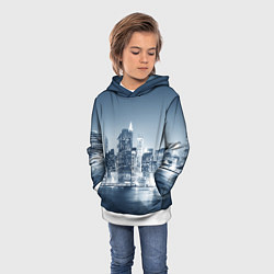 Толстовка-худи детская New York город, цвет: 3D-белый — фото 2