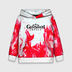 Толстовка-худи детская Genshin Impact pink flame, цвет: 3D-белый