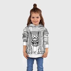 Толстовка-худи детская Фенек в балахоне, цвет: 3D-белый — фото 2