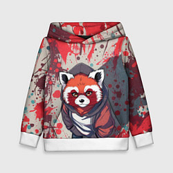 Толстовка-худи детская Красная панда в капюшоне, цвет: 3D-белый