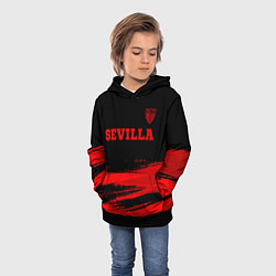 Толстовка-худи детская Sevilla - red gradient посередине, цвет: 3D-черный — фото 2
