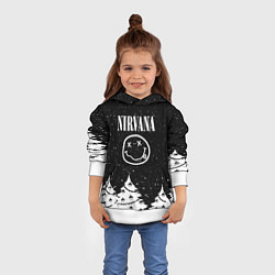 Толстовка-худи детская Nirvana new year rock, цвет: 3D-белый — фото 2