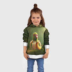 Толстовка-худи детская Шимпанзини бананини ии мем, цвет: 3D-белый — фото 2
