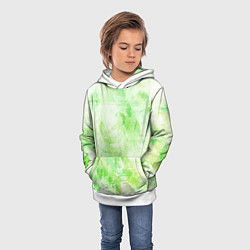 Толстовка-худи детская Абстракция - light green atom, цвет: 3D-белый — фото 2