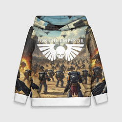 Толстовка-худи детская Warhammer 40k поле боя, цвет: 3D-белый