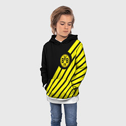 Толстовка-худи детская Borussia geometry yellow, цвет: 3D-белый — фото 2