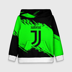 Толстовка-худи детская Juventus черные краски, цвет: 3D-белый