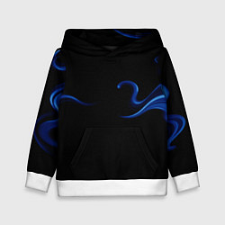 Толстовка-худи детская Color blue abstraction, цвет: 3D-белый