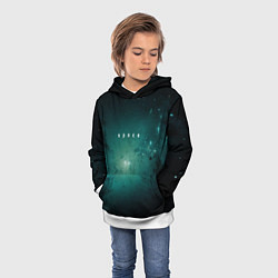 Толстовка-худи детская Космос галактика вселенная, цвет: 3D-белый — фото 2