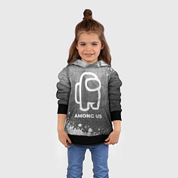 Толстовка-худи детская Among Us - grey gradient, цвет: 3D-черный — фото 2