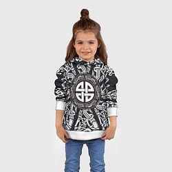 Толстовка-худи детская Узел защиты воинов и кельтские узоры, цвет: 3D-белый — фото 2