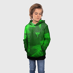 Толстовка-худи детская The Last Of Us - green gradient вертикально, цвет: 3D-черный — фото 2