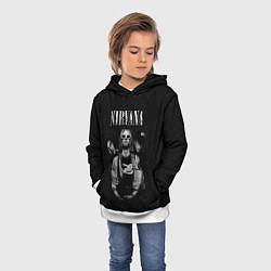 Толстовка-худи детская Nirvana kurt krist dave, цвет: 3D-белый — фото 2