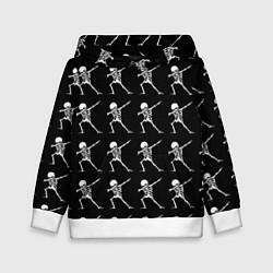 Толстовка-худи детская Танцующие скелеты, цвет: 3D-белый