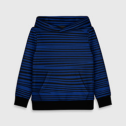 Детская толстовка Чёрно-синий в тонкую волнистую полоску