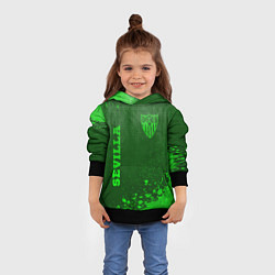 Толстовка-худи детская Sevilla - green gradient вертикально, цвет: 3D-черный — фото 2