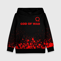 Толстовка-худи детская God of War - red gradient посередине, цвет: 3D-черный