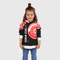 Толстовка-худи детская Detroit Red Wings team, цвет: 3D-белый — фото 2