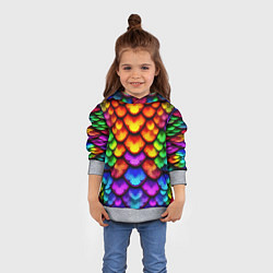 Толстовка-худи детская Нарядная чешуя, цвет: 3D-меланж — фото 2