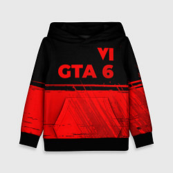 Толстовка-худи детская GTA 6 - red gradient посередине, цвет: 3D-черный